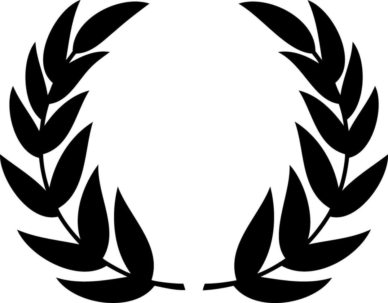 Laurel wreath icon Eco Stencil branch with leaf vector