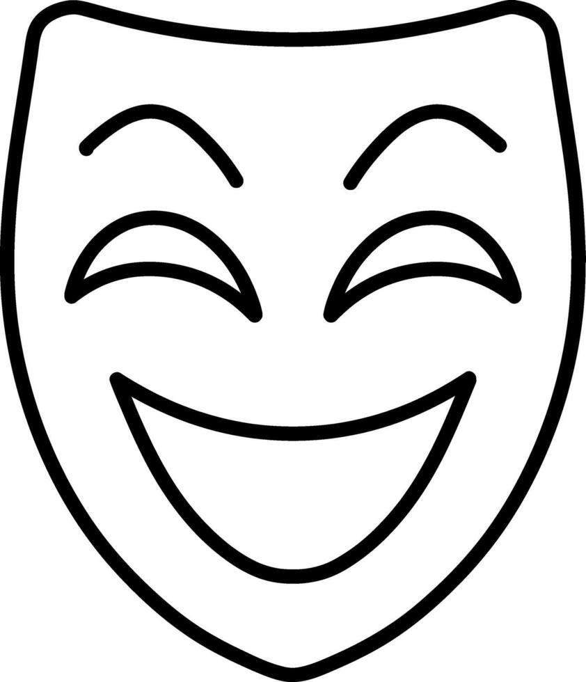 Outline Theatre smile mask clipart Sketch face vector