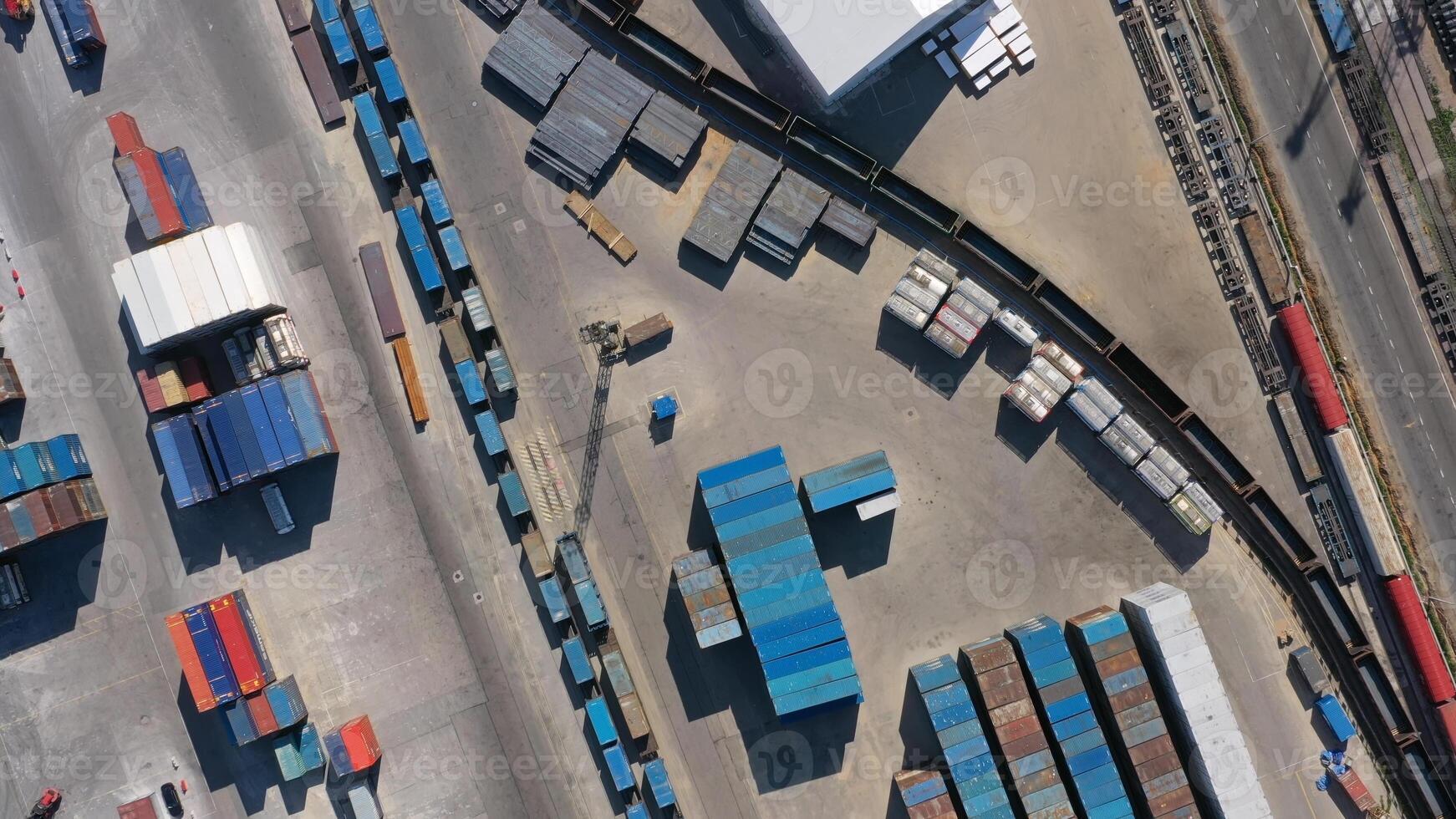 Cargo terminal aerial view photo