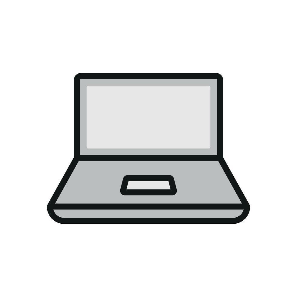 Laptop device icon design technology or computer electronic for study and work business vector
