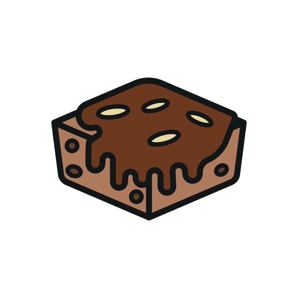 Brownies cake food icon for delicious menu sweet bakery pastry vector