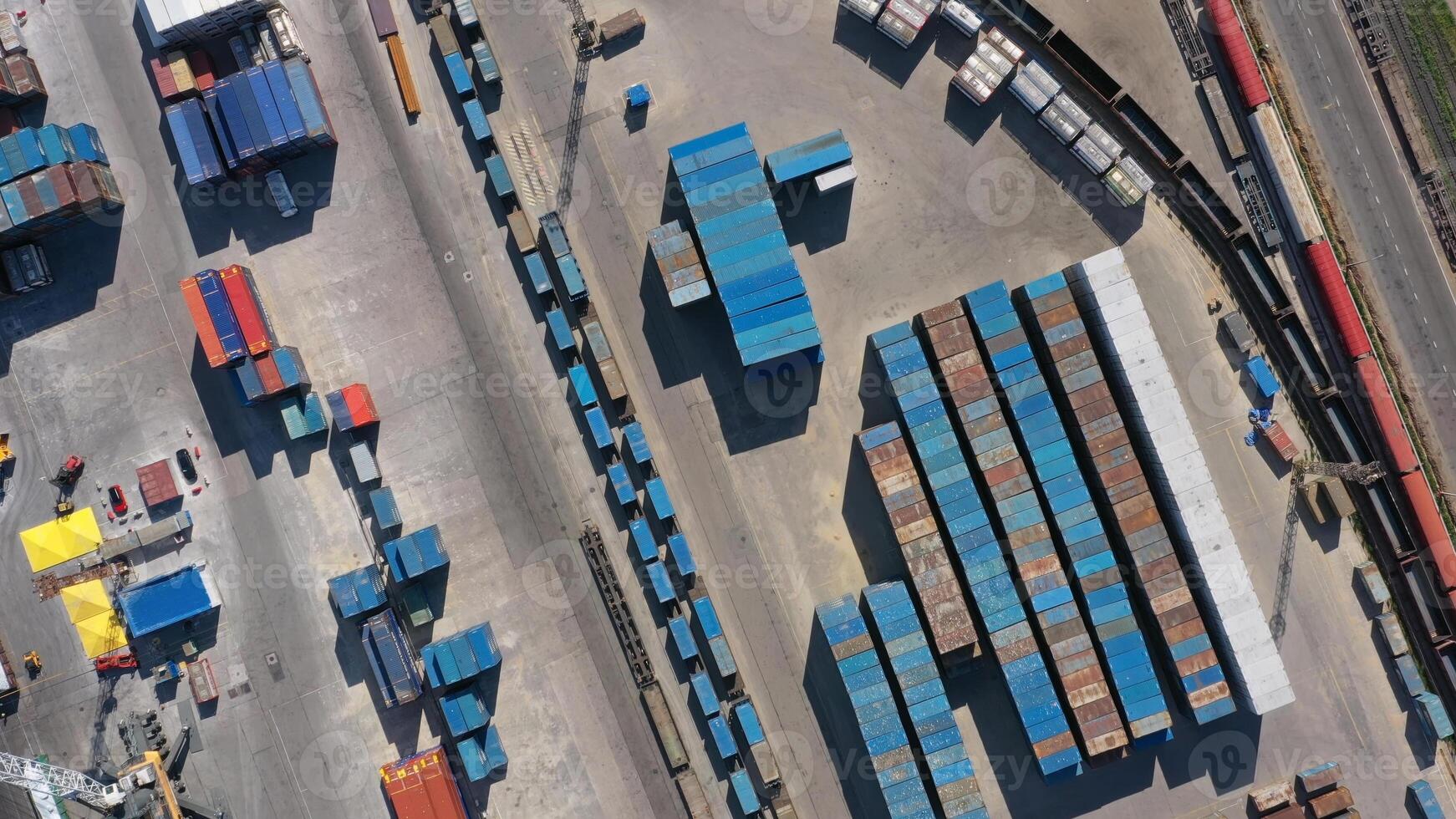 Cargo terminal aerial view photo