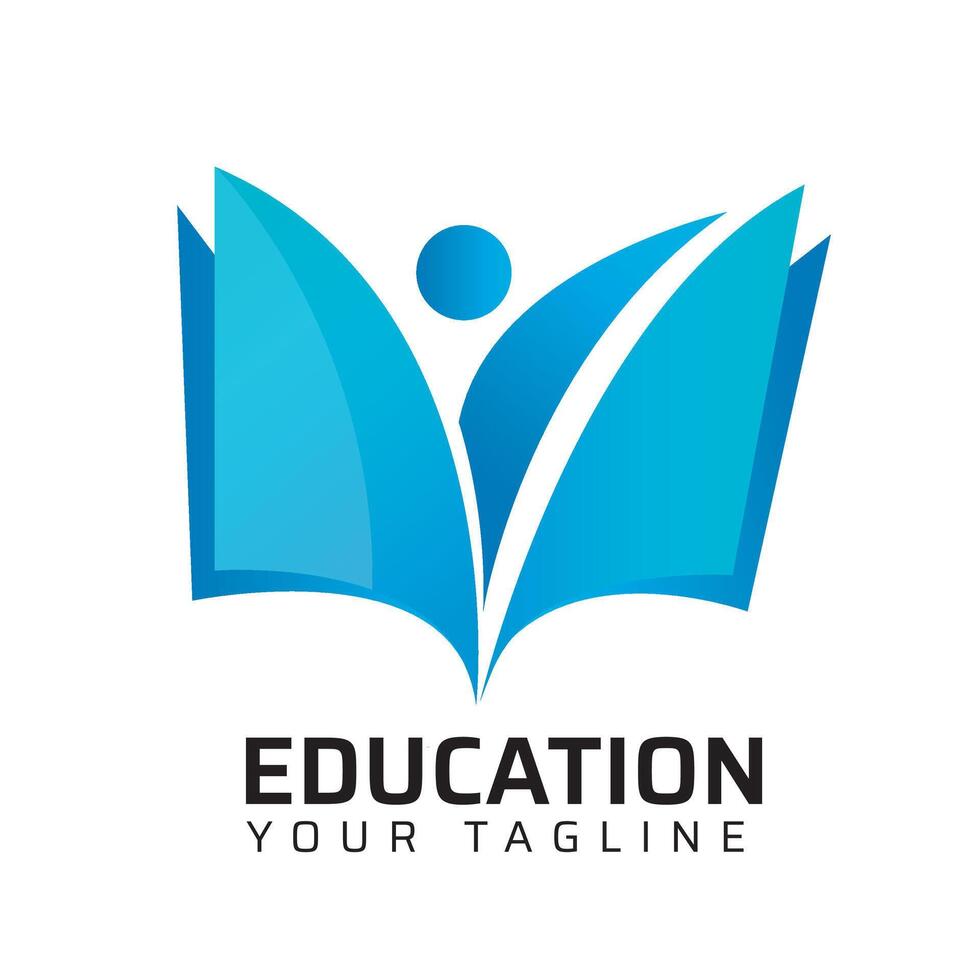 Education Book Man Premium Logo Design vector