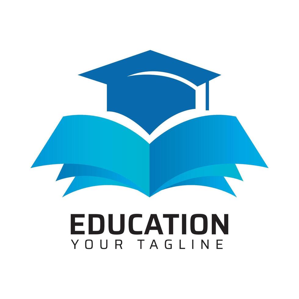 Education Hat Book Logo Design vector