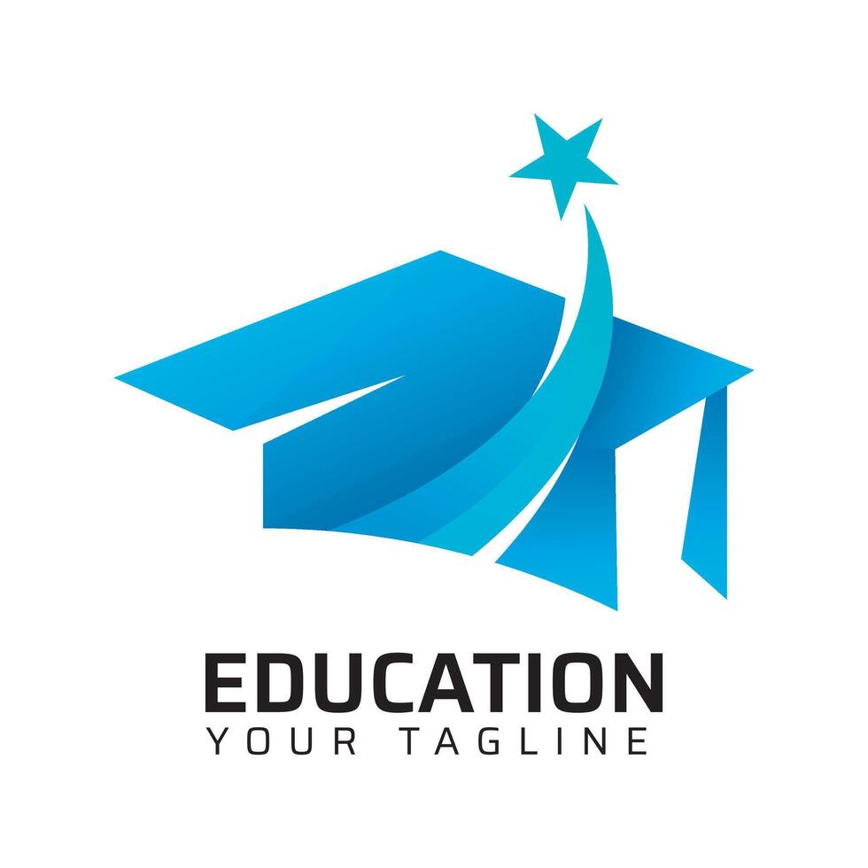 Education Hat Star Logo Design vector