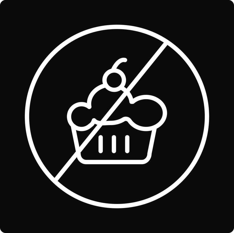 A no cupcake sign on a black background vector