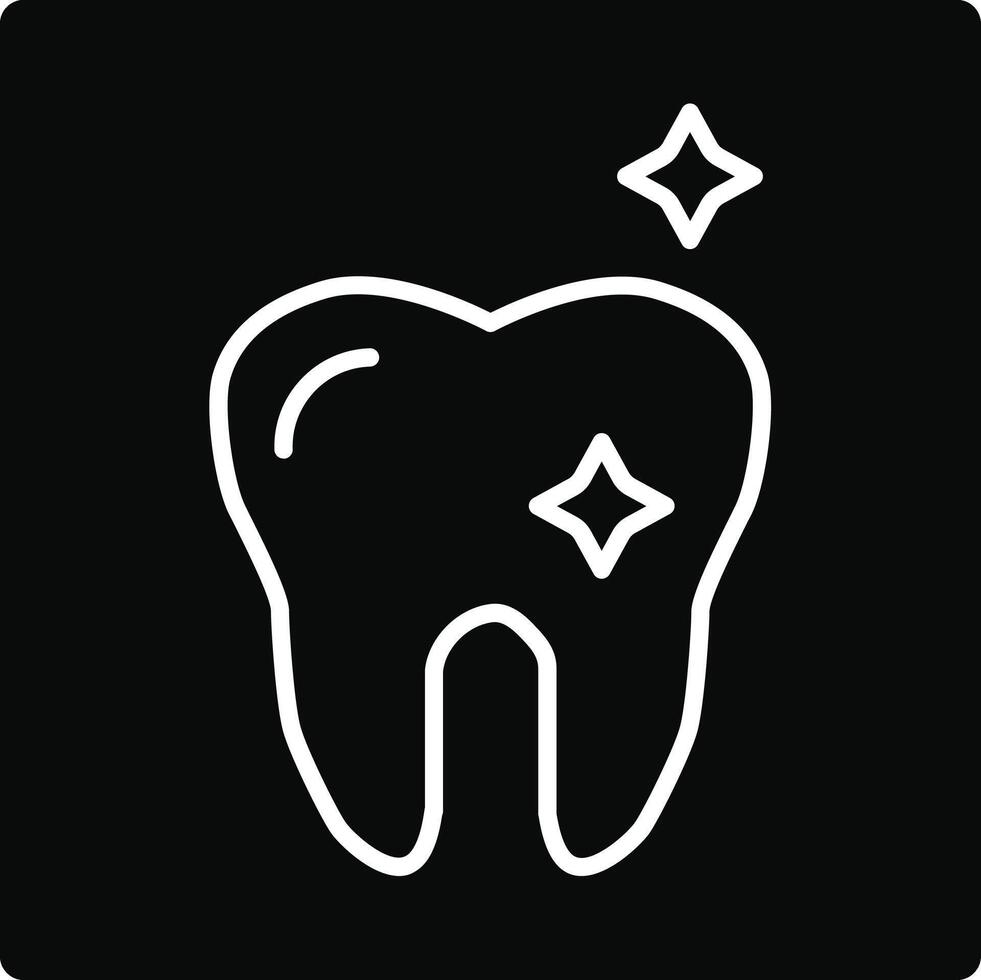 A tooth with stars on it vector