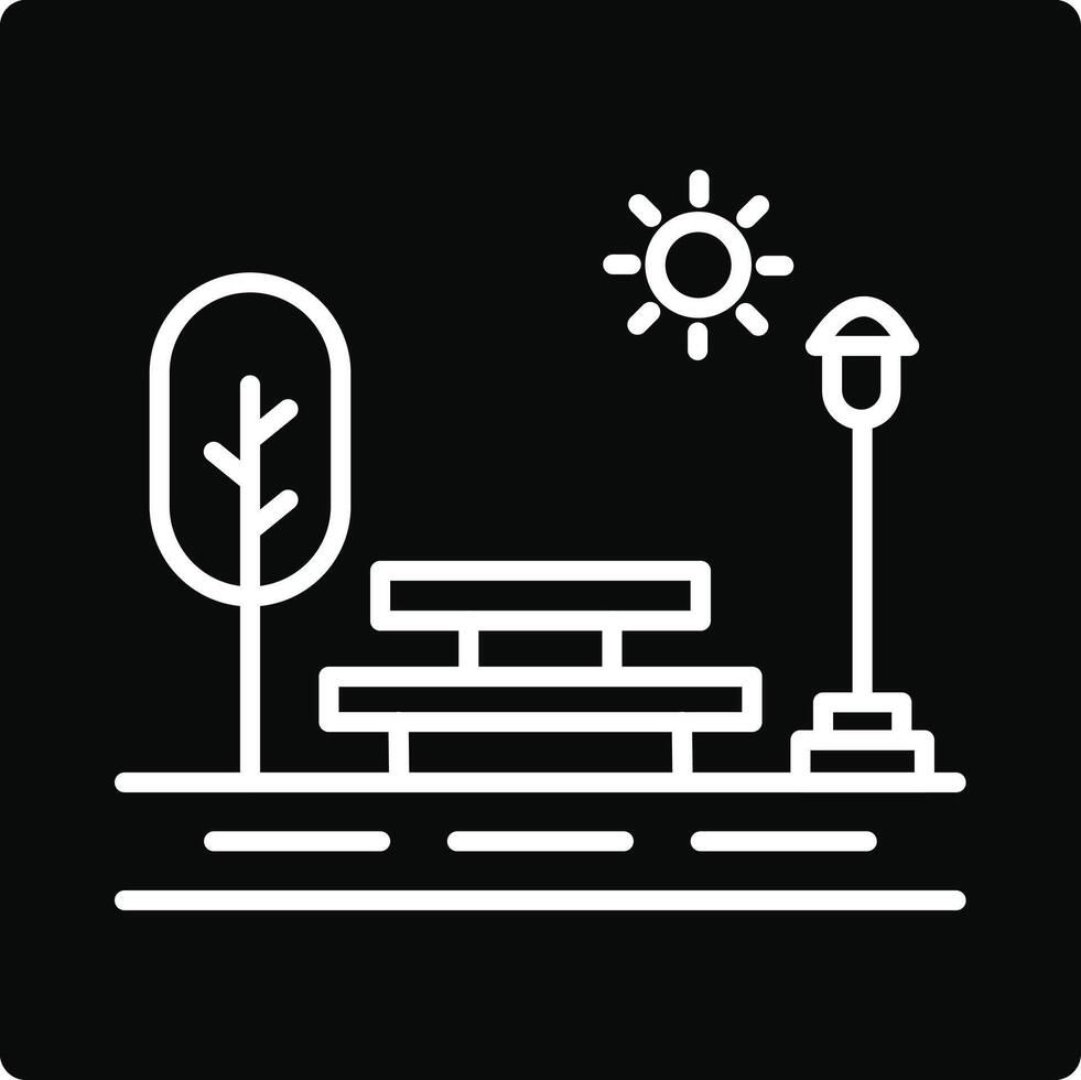 A park bench and lamp in the middle of a street vector