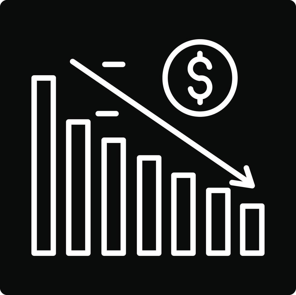 Decline Diagram Illustration Icon vector