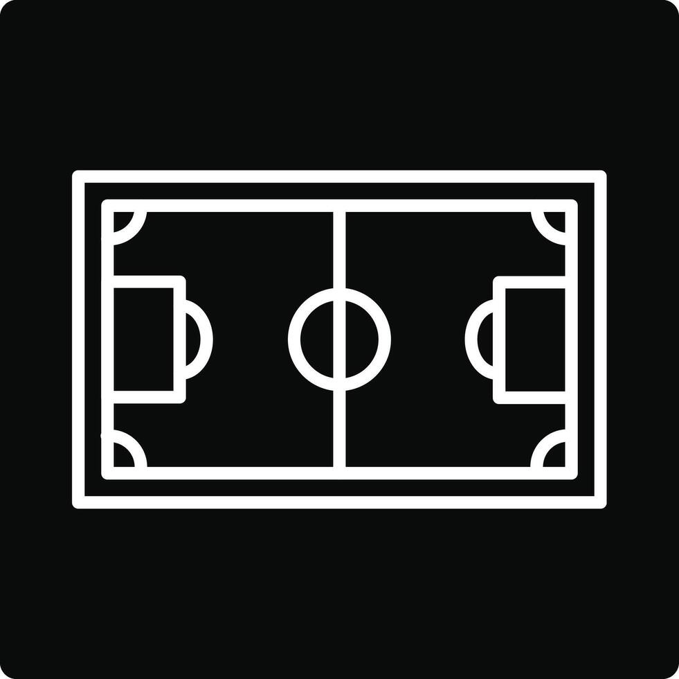 A soccer field icon on a black background vector