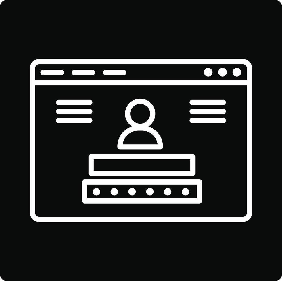 Browser Login Illustration Icon vector