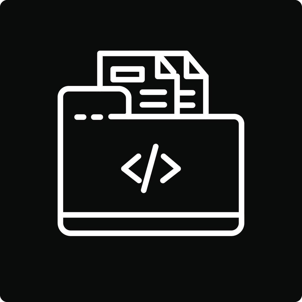 Coding Folder Illustration Icon vector