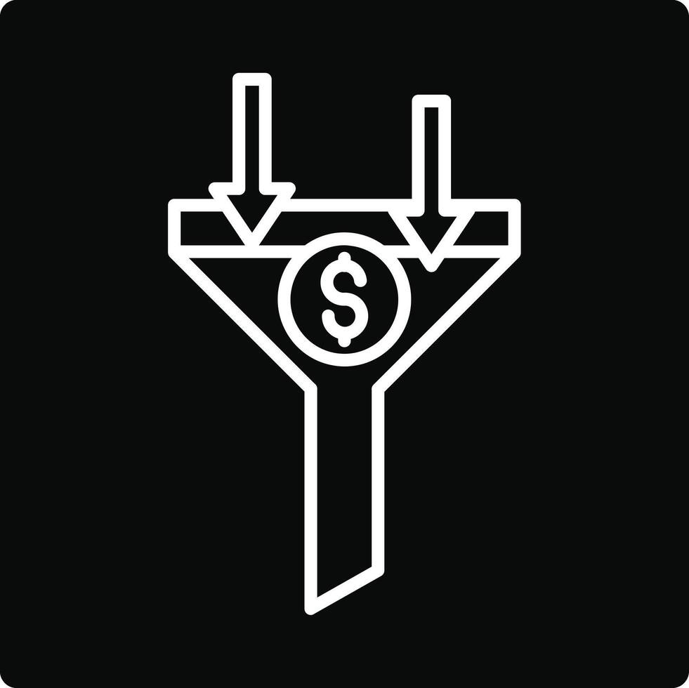 A funnel with a dollar sign on it vector