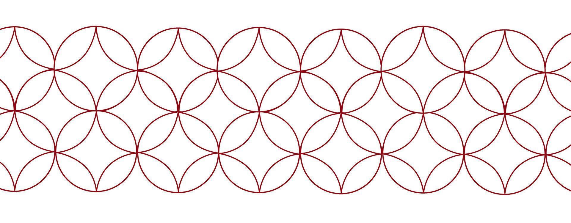 Chinese circle traditional element, seamless horizontal border pattern. Template for cards, invitations, books, for textiles, engraving, wooden furniture, forging, etc illustration vector
