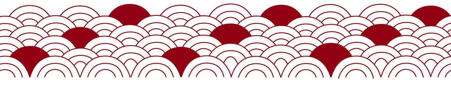 Chinese wave element seamless border, horizontal pattern. asian border isolated on a white background. eps 10 vector