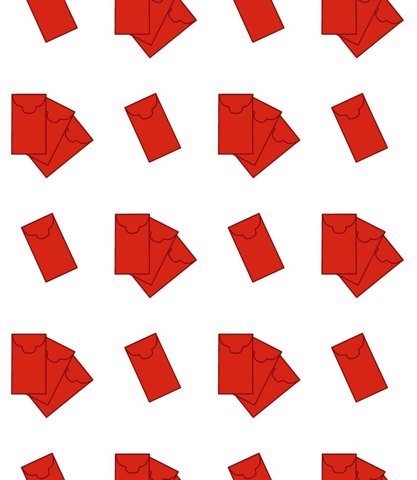 Chinese new year money red envelopes seamless pattern. graphic illustration with transparent background vector