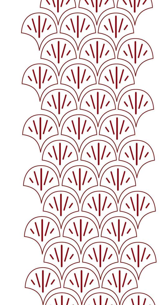 Chinese traditional element seamless vertical border pattern. Graphic decorative line. Vintage line illustration. vector