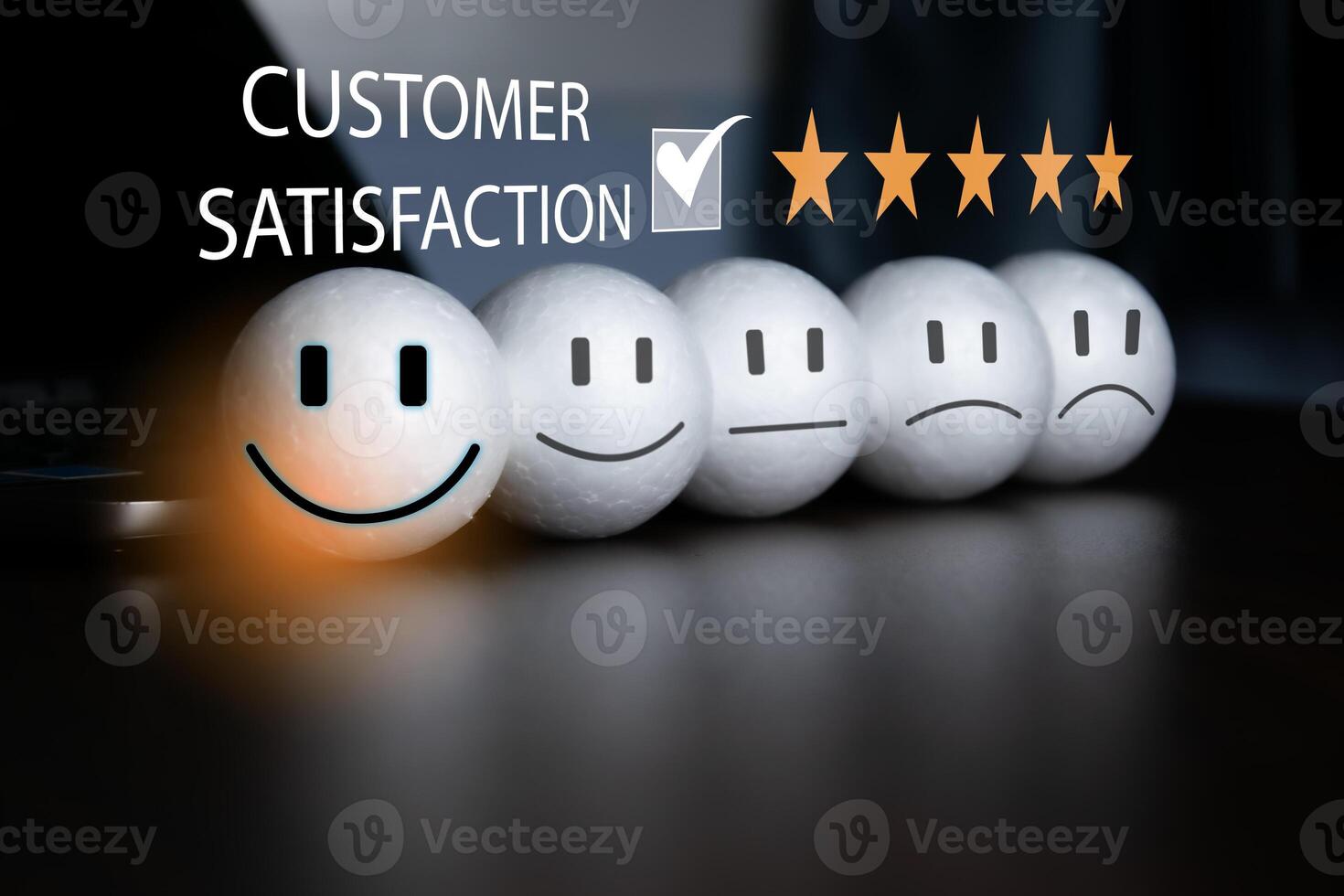 Users rate service experience on online application for customer satisfaction survey concept. photo
