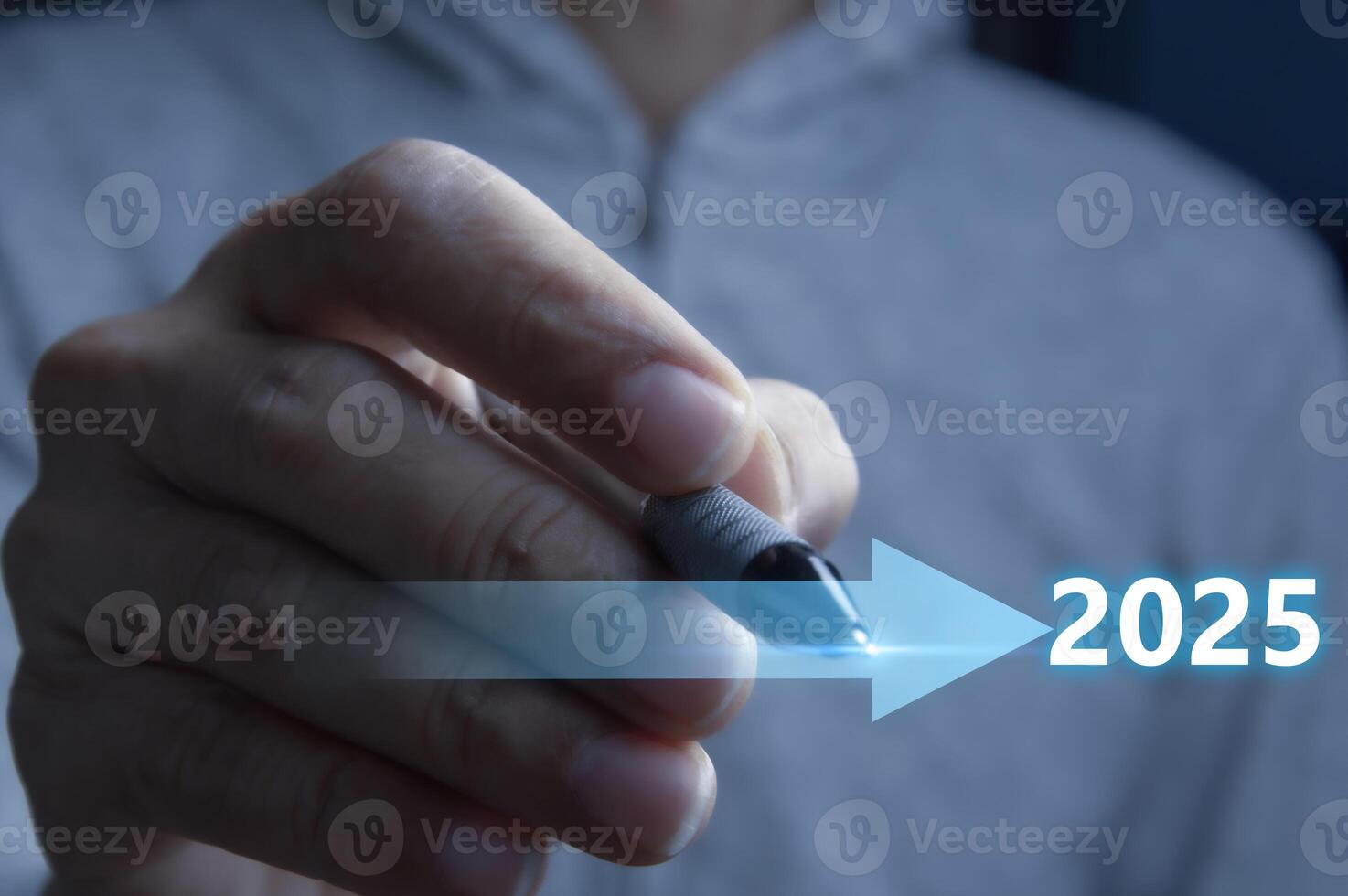 Starting New year with ambition 2025 and countdown merry christmas and happy new year, Planning and challenge strategy in new year 2025 Concept. photo