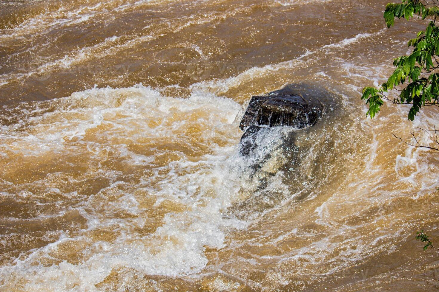 Detail of rocks at Iguazu Falls, Misiones, Argentina photo