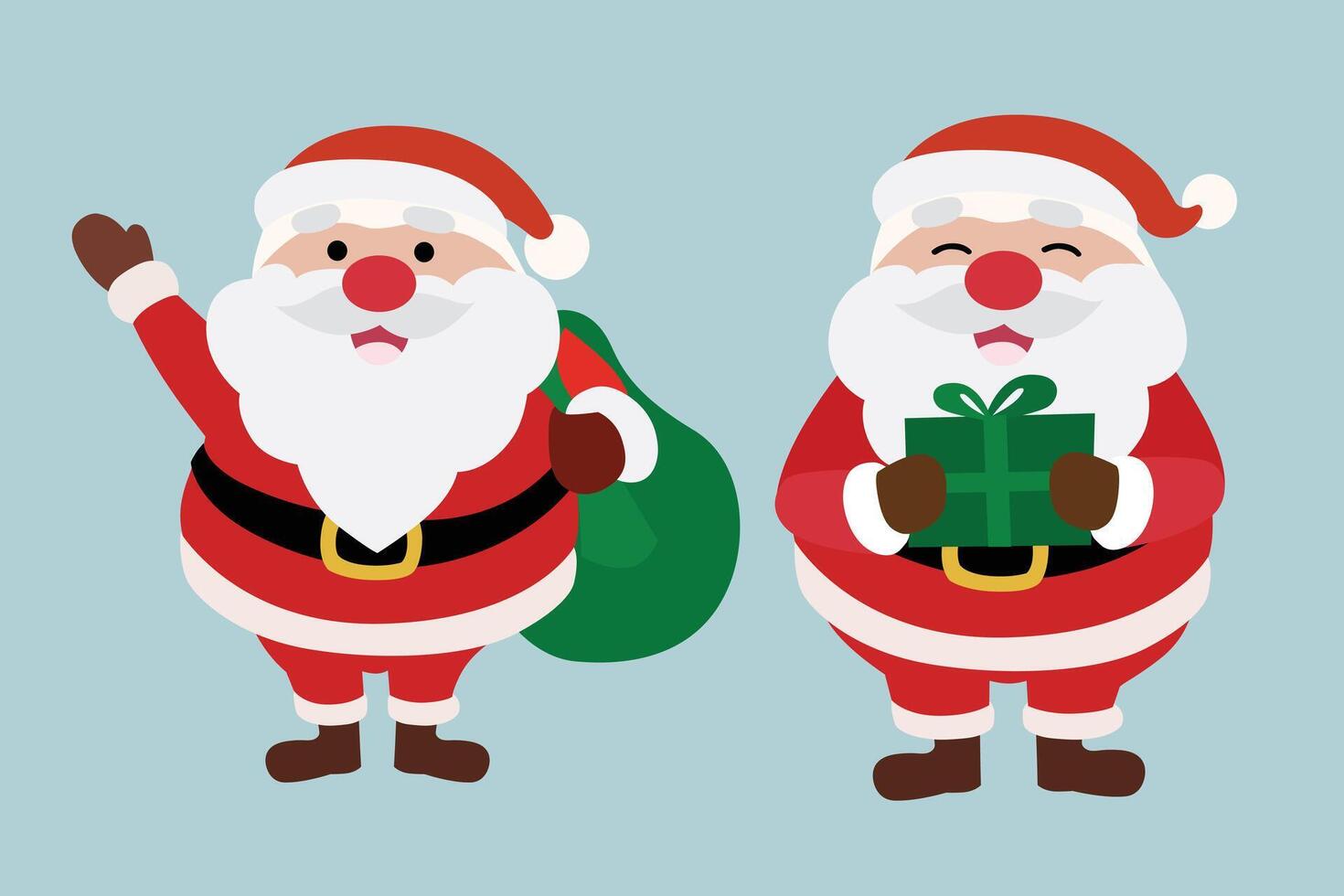 Cute Santa Claus character with gift bag for Christmas Holiday vector