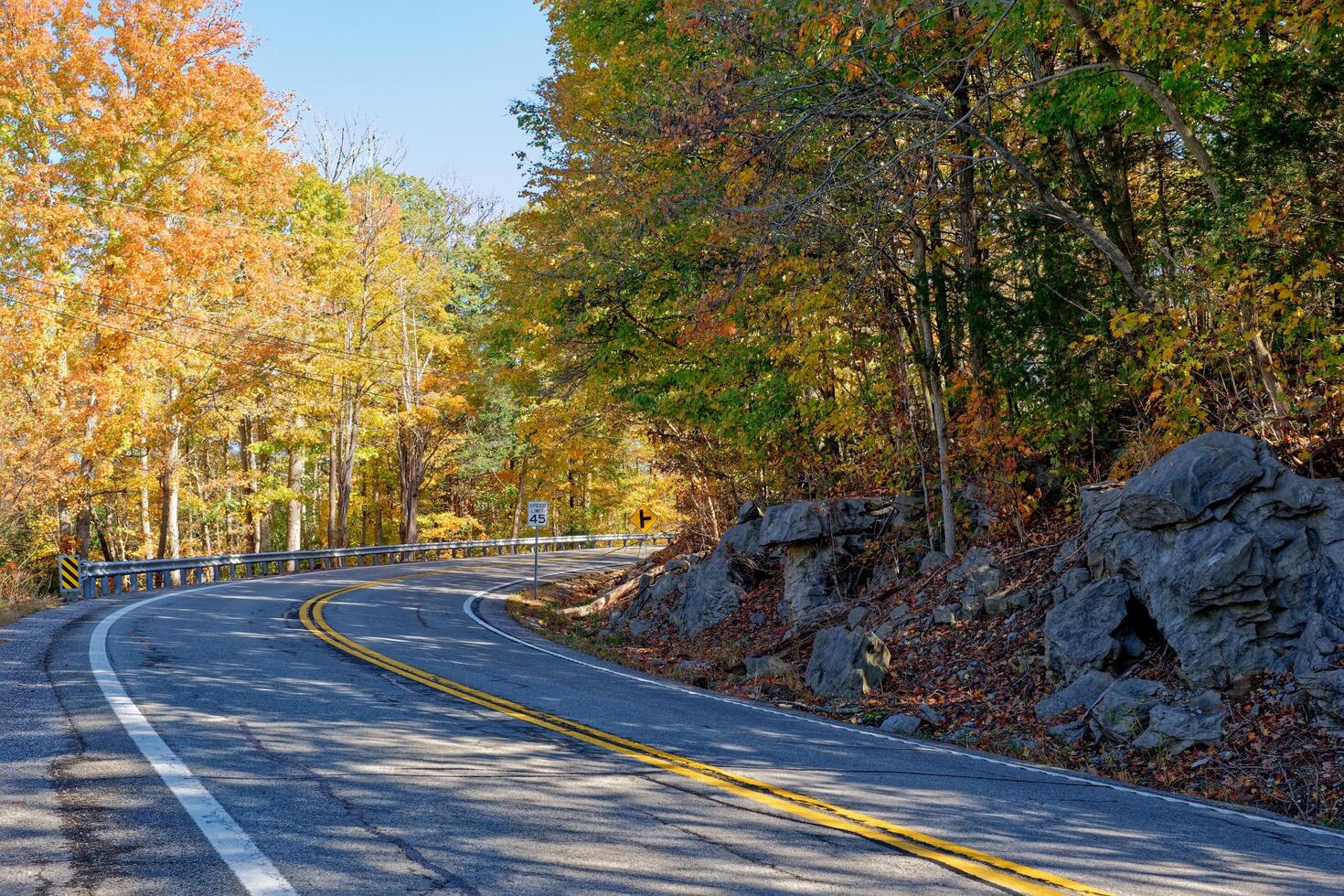 Country road going into the mountains photo