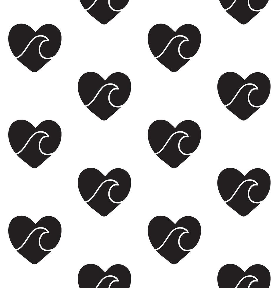 Seamless pattern of doodle sketch sea wave vector