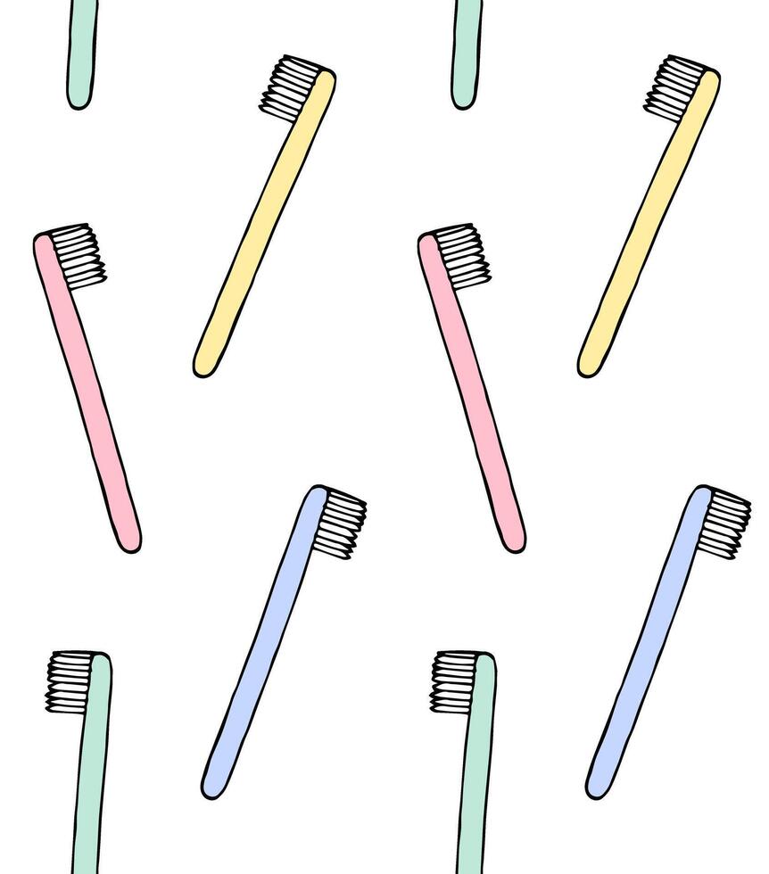 Seamless pattern of tooth brush vector