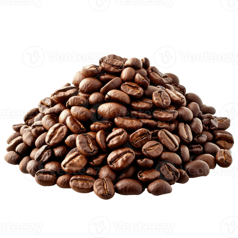 Pile of coffee beans isolated on Transparent background, png
