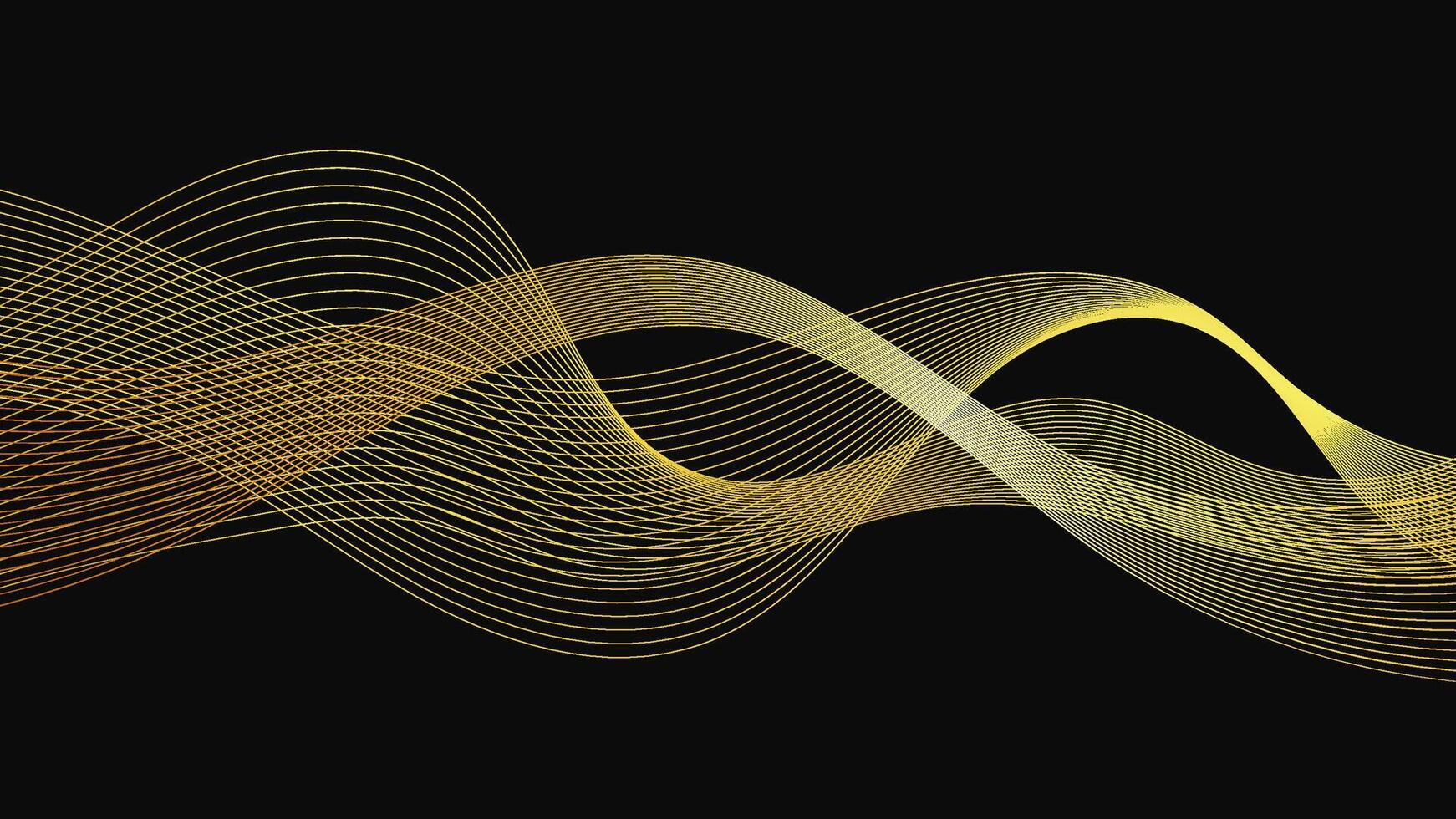 Abstract backdrop with luxury golden waves vector