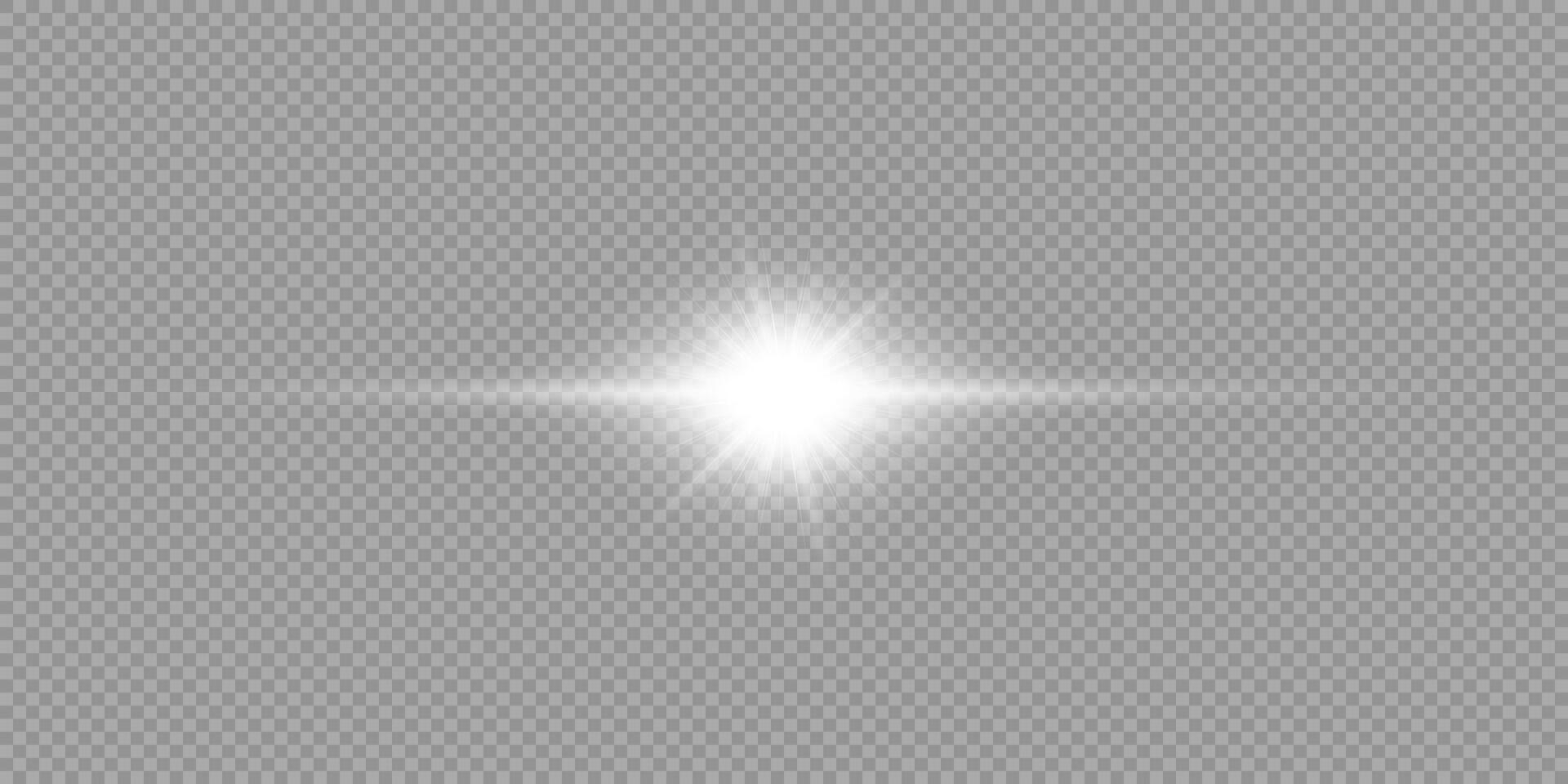 White horizontal light effect of lens flares vector
