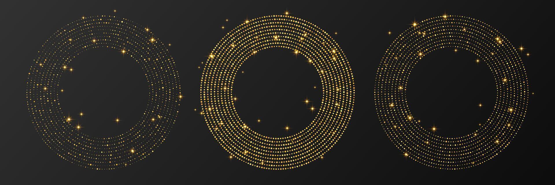 Abstract gold glowing halftone dotted background vector