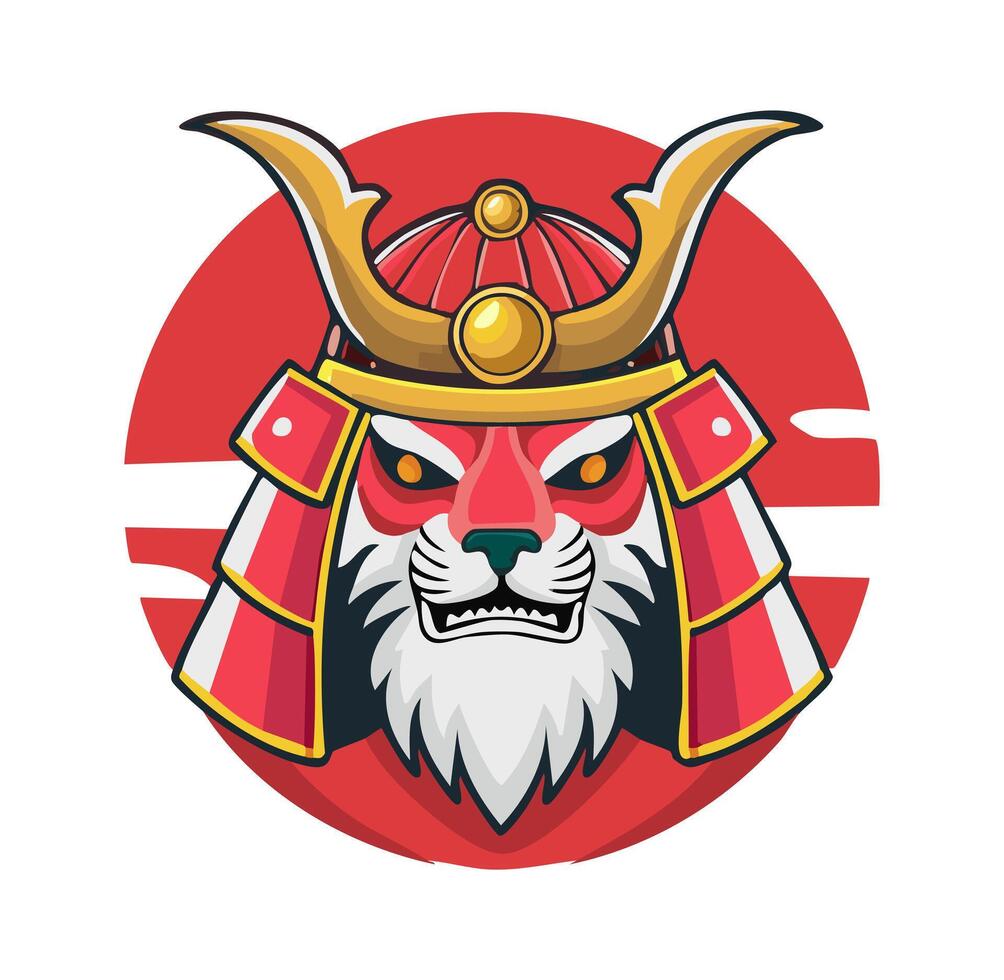 imagine prompt- a Lion Japanese Samurai logo vector