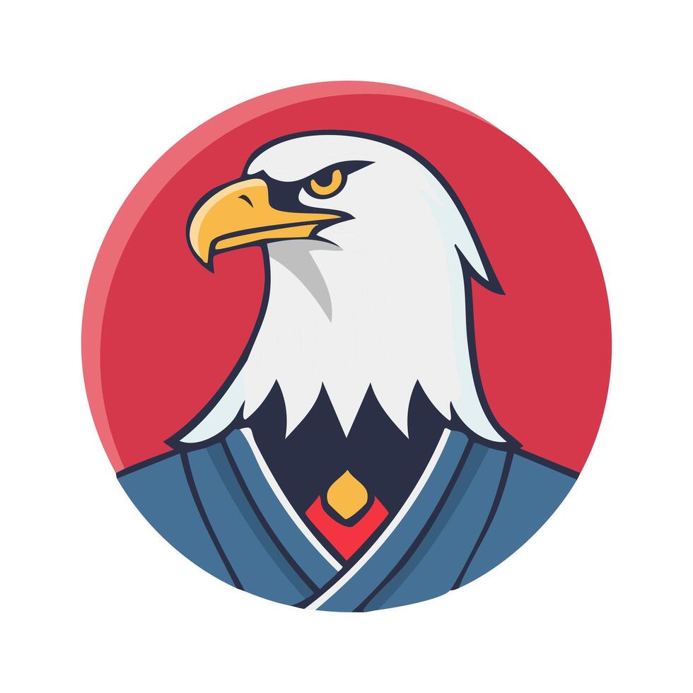 Bald Eagle Japanese Samurai logo vector