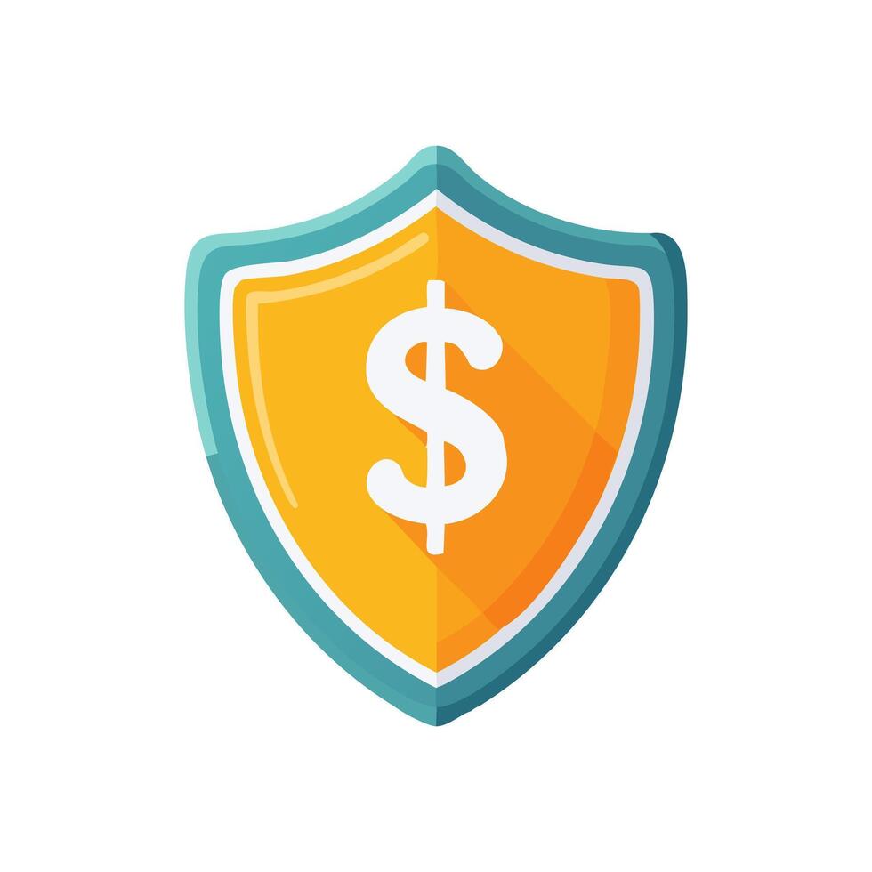 shield icon with a dollar sign vector