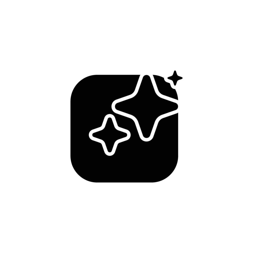 AI icon. Glyph style. AI Generate logo, Artificial Intelligence, modern minimal Stars symbol. Solid. Isolated vector