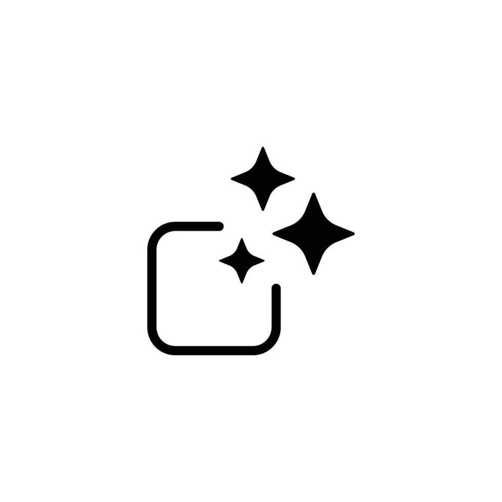AI star and square icon. Tools for generate from the text. Computer help assistant. Large data processing concept. vector