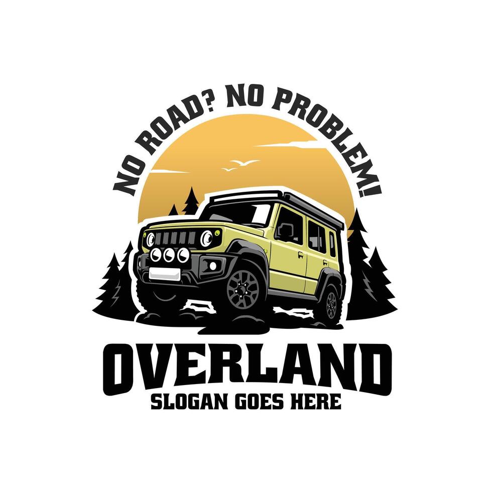 Overland Camper Adventure Offroad Illustration. Best for Automotive Tshirt Design vector