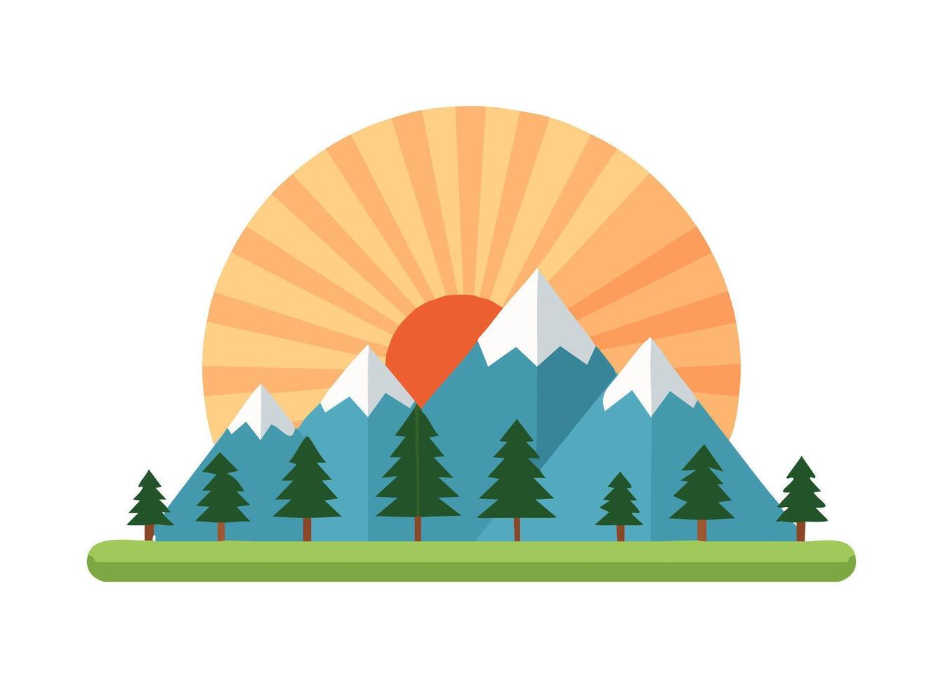 Sunrise over the Mountains vector