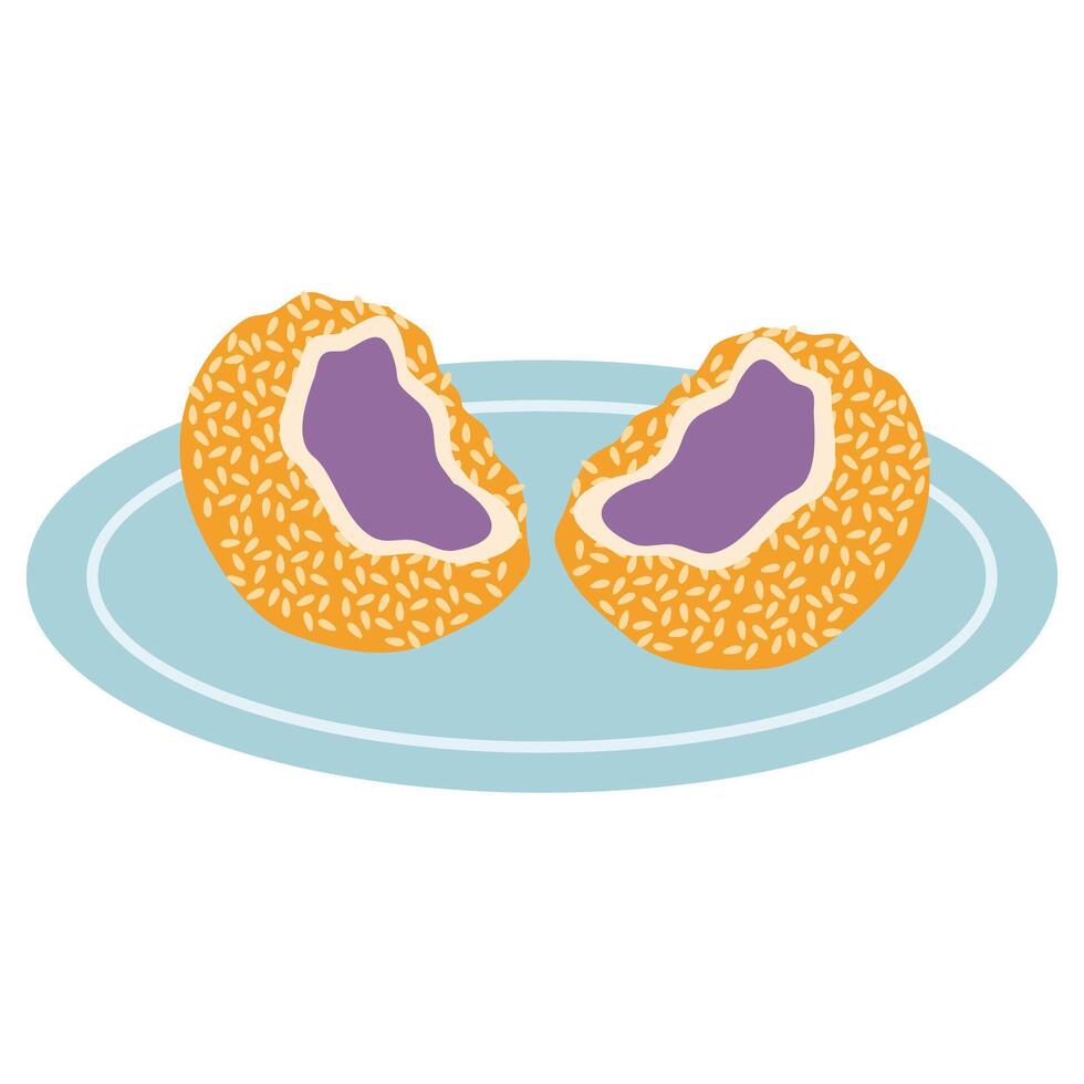 Ube Buchi a Filipino dessert or snack vector