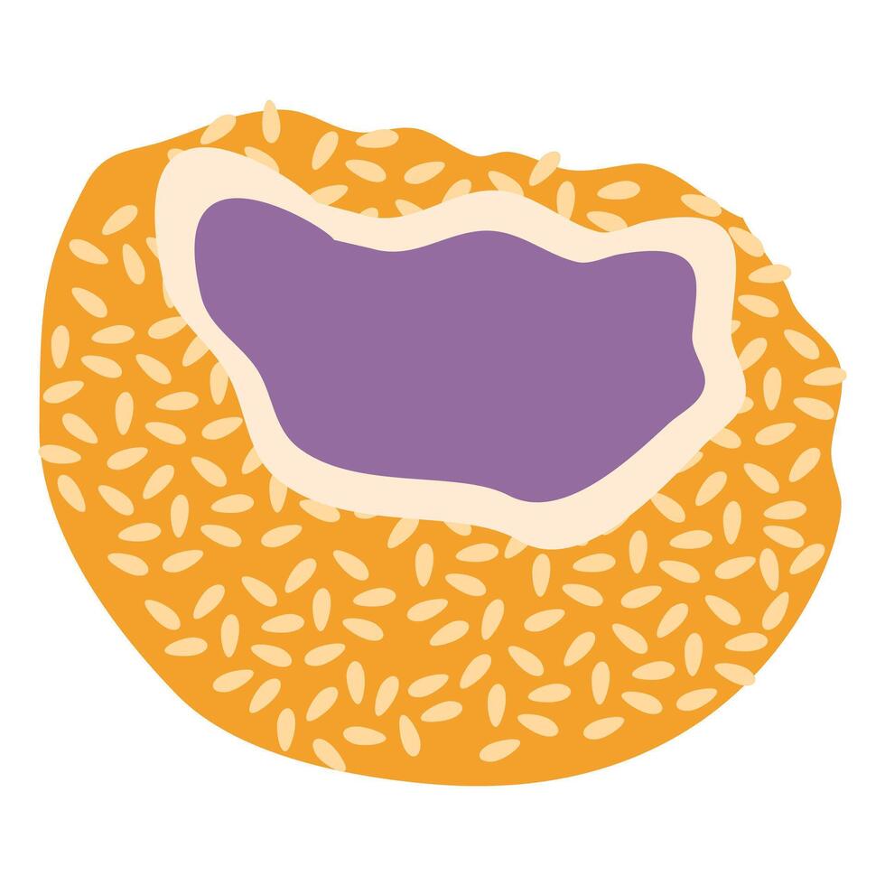 sesame seed ube halaya filipino flavor vector