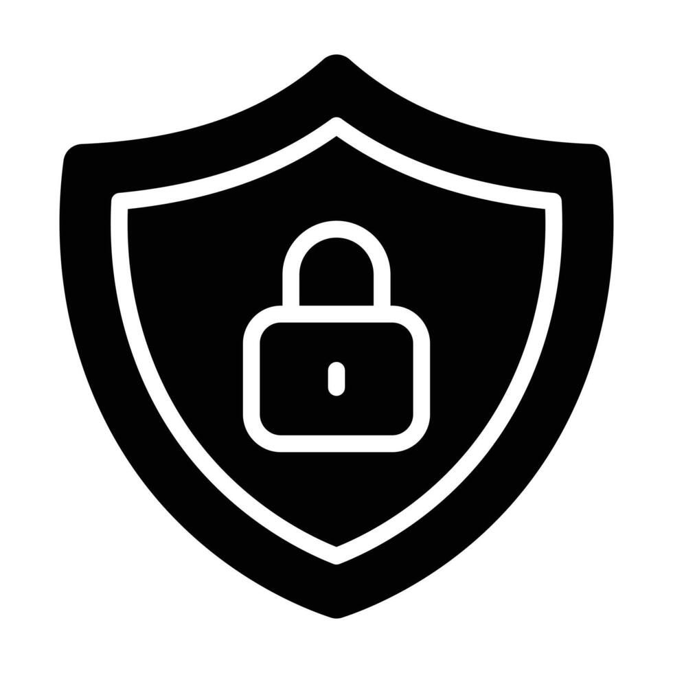 Simple Cyber Security glyph icon. The icon can be used for websites, print templates, presentation templates, illustrations, etc vector
