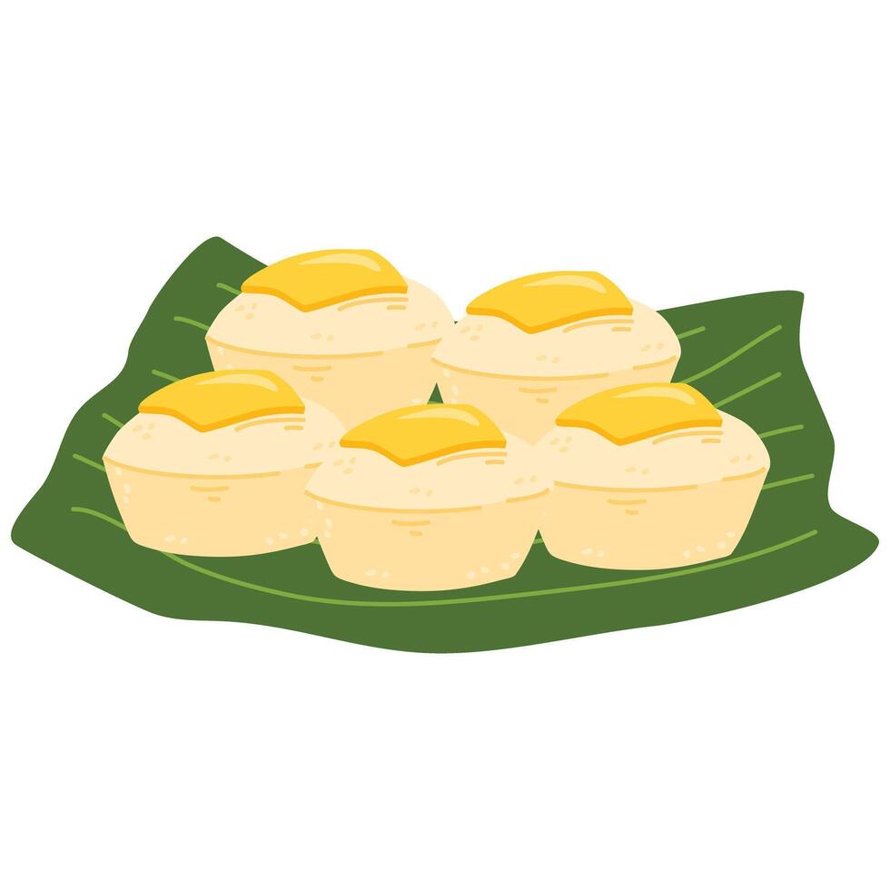 cheese puto Filipino steam rice cakes vector