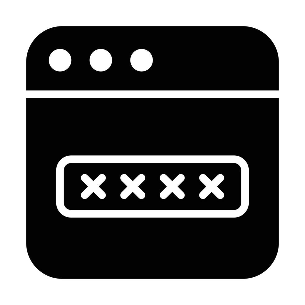 Simple Password glyph icon. The icon can be used for websites, print templates, presentation templates, illustrations, etc vector