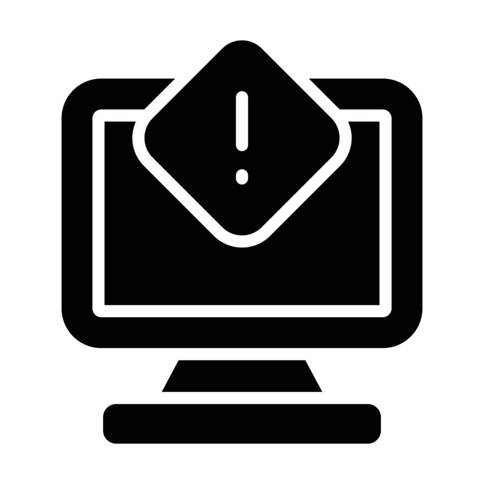 Simple Device Error glyph icon. The icon can be used for websites, print templates, presentation templates, illustrations, etc vector