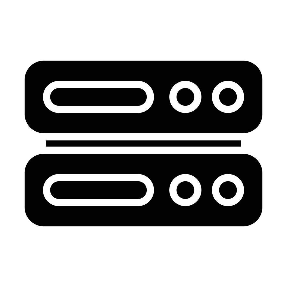 Simple Server glyph icon. The icon can be used for websites, print templates, presentation templates, illustrations, etc vector