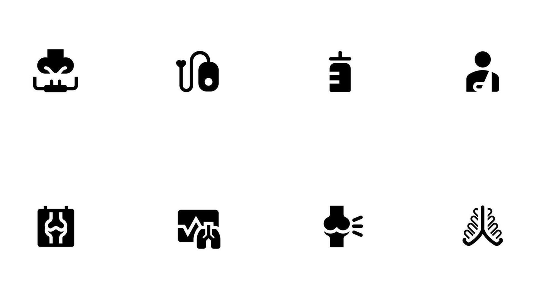 Bone icon collection. Medical symbols. Solid and bold. Minimal and modern symbols. Eps 10. vector