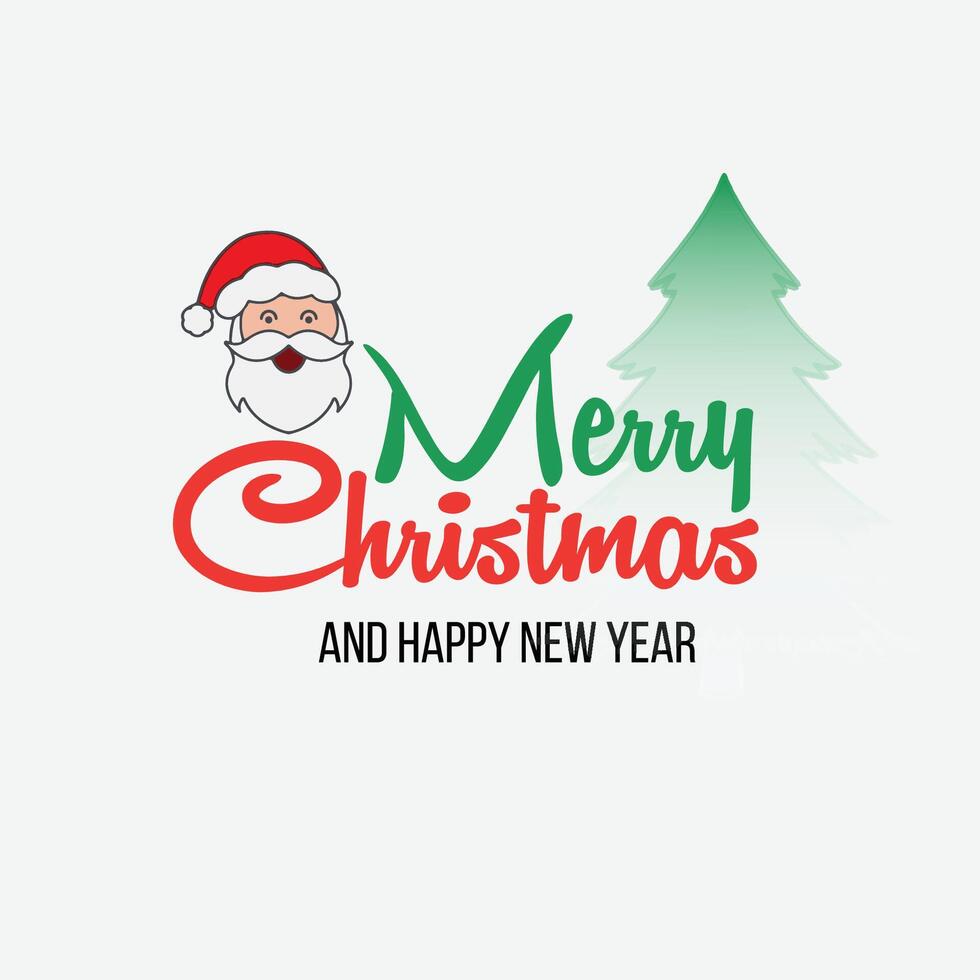 Merry christmas and Happy New Year. Lettering design card template vector