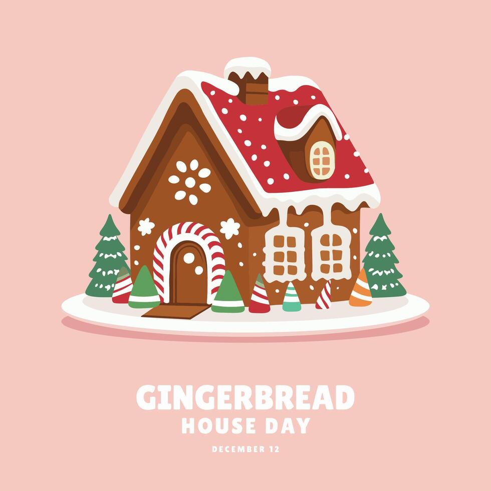 Gingerbread House Day background. vector