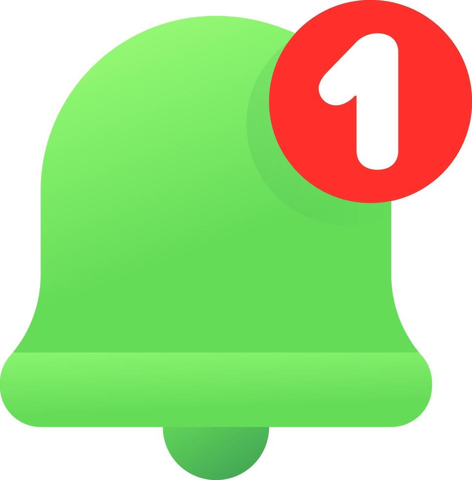 Light green notification bell icon vector